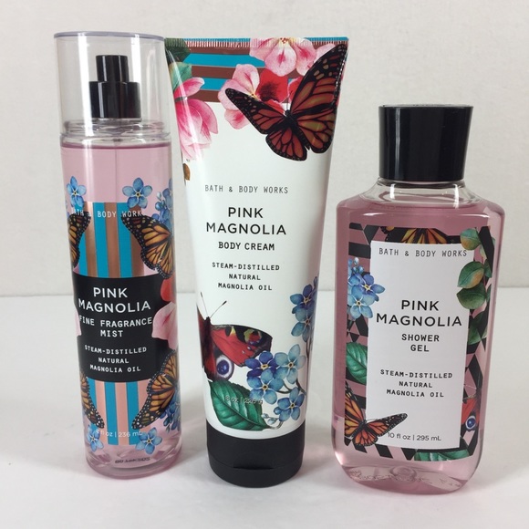 Bbw Pink Magnolia Shower Gel Body Cream Mist Nwt